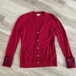 Excellent condition red Burberry cardigan